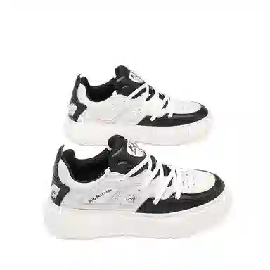 哥仑步头层牛皮厚底轻便橡胶发泡底休闲板鞋男款