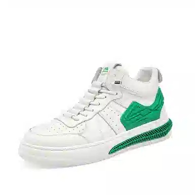 哥仑步 厚底轻便休闲舒适 中帮 板鞋 男款 白绿