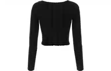 Alexander Wang Long Sleeve Crop Top Black