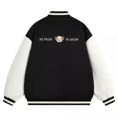 泰迪珍藏 基础字母毛巾绣拼接宽松棒球服夹克外套 男女同款