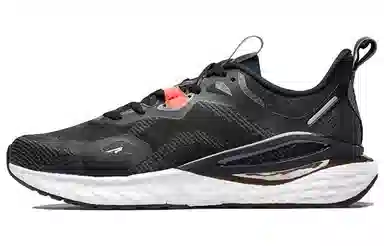 特步 动力巢科技 织物 减震防滑轻便 低帮 跑步鞋 男款 黑色