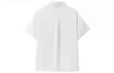 东鲸岁时记 卡通动物图案翻领纯色内搭短袖衬衫 女款 白色