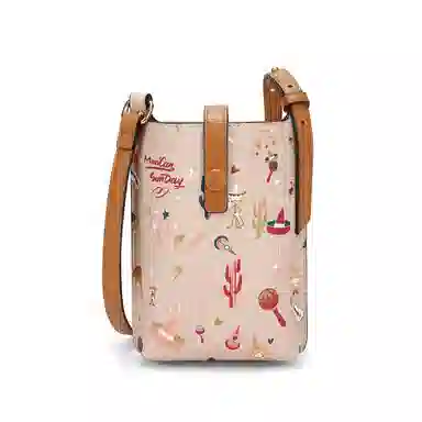 稻草人 新款百搭洋气便携小众 聚氨酯 手机包斜挎包 常规 女款 深棕色 卡其色 米白色