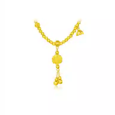 周大福 藏蕴传承系列寓意美满莲连莲开福瑞小金珠串珠一款多戴 足金 按克计价 黄金手链 女款