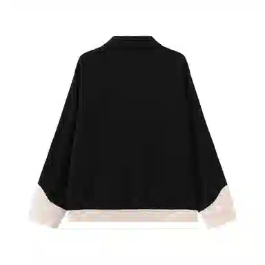 寻星记 美式潮流火焰灯芯绒学院风高街运动休闲百搭棒球服夹克外套 男女同款