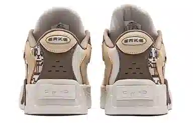 鸿星尔克 织物 电池熊猫 星耀 厚底 包裹性防滑减震耐磨 低帮 板鞋 男款 米灰