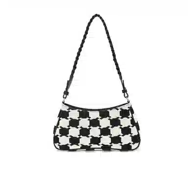 稻草人女包新款百搭棋格包简约单肩包腋下包 礼盒装