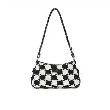 稻草人女包新款百搭棋格包简约单肩包腋下包 礼盒装