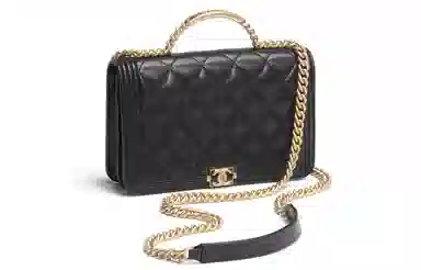 CHANEL 23B Quilted Shoulder Bag Black