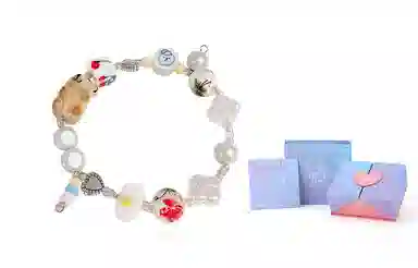 饰伴 卡通立体小熊 个性创意可爱卡通小熊爱心圆珠多元素 手链 男女同款情侣款