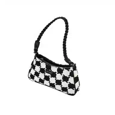 稻草人女包新款百搭棋格包简约单肩包腋下包 礼盒装