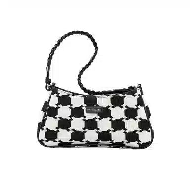 稻草人女包新款百搭棋格包简约单肩包腋下包 礼盒装