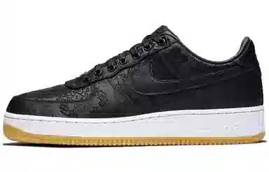 Fragment Design x CLOT x Nike Air Force 1 Black Silk