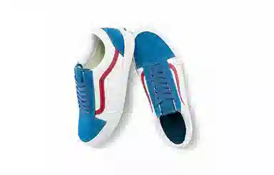 Vans Old Skool White Blue Red