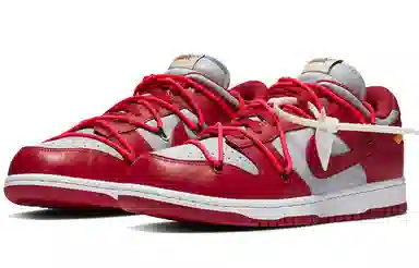 Off-White x Nike Dunk Low LTHR Red
