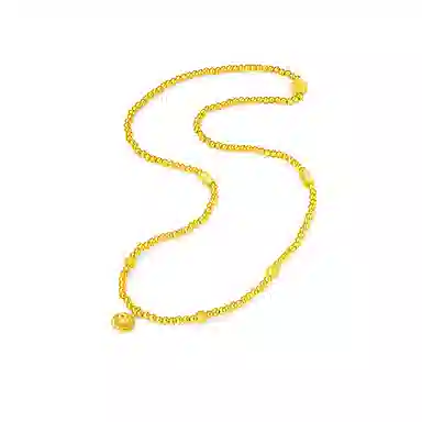 周大福 藏蕴传承系列寓意美满莲连莲开福瑞小金珠串珠一款多戴 足金 按克计价 黄金手链 女款