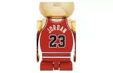 BE@RBRICK Michael Jordan Rookie Jersey Gold 70cm