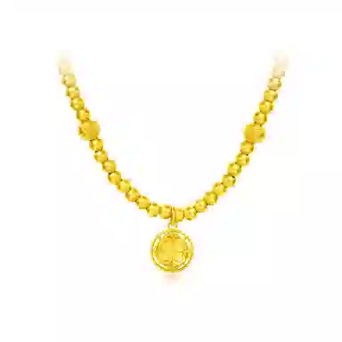 周大福 藏蕴传承系列寓意美满莲连莲开福瑞小金珠串珠一款多戴 足金 按克计价 黄金手链 女款