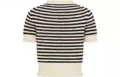Dior Logo Stripe Knit Tee Black
