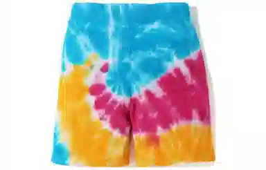A BATHING APE Shark Embroidery Tie-Dye Camo Shorts