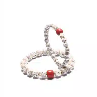 潘家园 星月菩提搭配朱砂老型桶珠合金隔片点缀完美结合 星月菩提 菩提类手串 男女同款情侣款