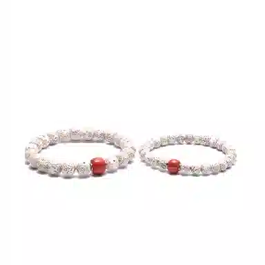 潘家园 星月菩提搭配朱砂老型桶珠合金隔片点缀完美结合 星月菩提 菩提类手串 男女同款情侣款