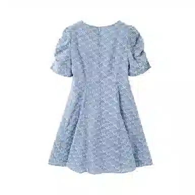 森马 设计感绣花方领短袖连衣裙