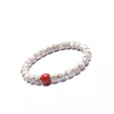 潘家园 星月菩提搭配朱砂老型桶珠合金隔片点缀完美结合 星月菩提 菩提类手串 男女同款情侣款