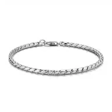 IDEAGEMER Emil Cuban Chain Bracelet 925 Silver