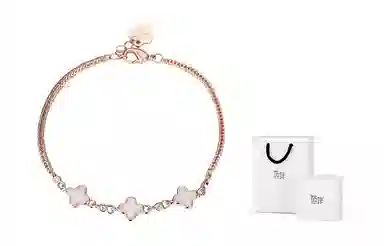 饰伴 时尚简约四叶草轻奢百搭幸运草精致小众潮流高级感手饰 手链 女款