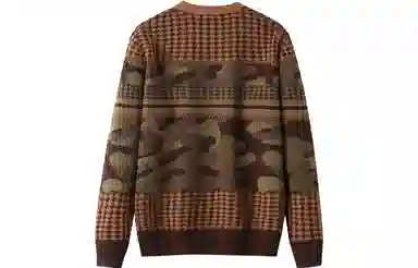 恒源祥 圆领复古撞色提花羊绒衫 男款