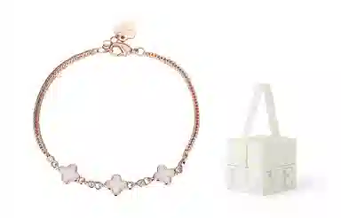 饰伴 时尚简约四叶草轻奢百搭幸运草精致小众潮流高级感手饰 手链 女款