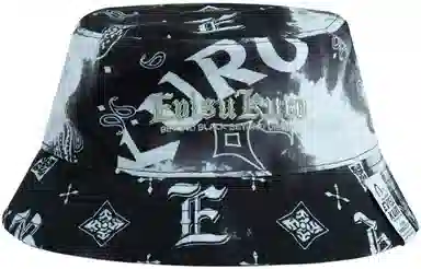 EVISU Printed Bucket Hat Black