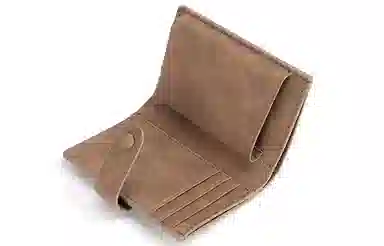 马莎兰缇 通勤纯色复古卡位防盗 超纤合成革 零钱包银行卡包 男款 咖啡色