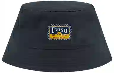 EVISU Black Bucket Hat