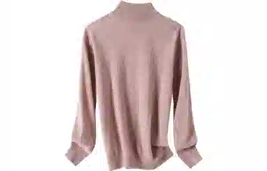 恒源祥 纯色半高领落肩长袖针织羊绒衫衫 女款