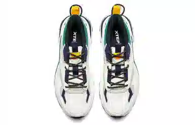 特步 山海系列 防滑耐磨 低帮 老爹鞋 白灰