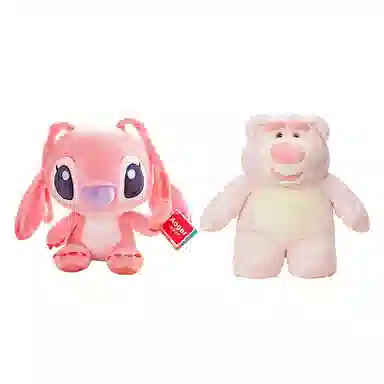 澳捷尔 坐式安琪 清新款 芬芳臻粉草莓熊 玩偶 毛绒公仔