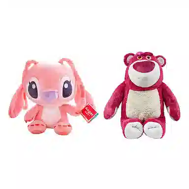 澳捷尔 坐式安琪 清新款 芬芳臻粉草莓熊 玩偶 毛绒公仔