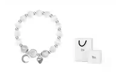 饰伴 白月光转运珠冷淡风亮光十字架 猫眼石 手串 女款