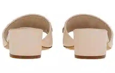 Ferragamo Gancini White Slides