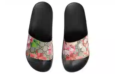 GUCCI Orchid Print Sandals Black