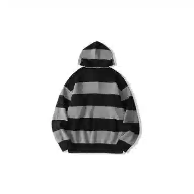 我是大卫 撞色复古拼色条纹宽松高级感拼接韩版卫衣 男女同款