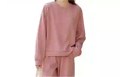 【dme】 圆领纯色长袖卫衣休闲运动套装 女款