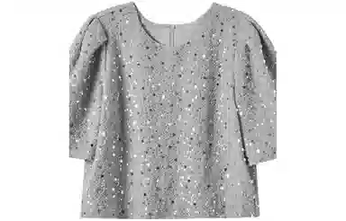 【dme】 圆领泡泡袖短袖衬衫 女款