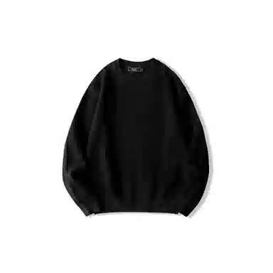 我是大卫 休闲简约纹理感基础款纯色落肩保暖针织衫 男女同款