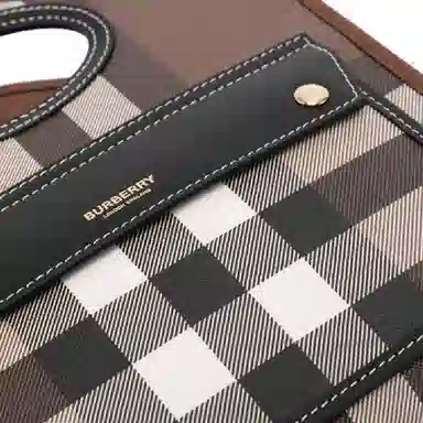 Burberry Check Pattern Shoulder Bag Brown
