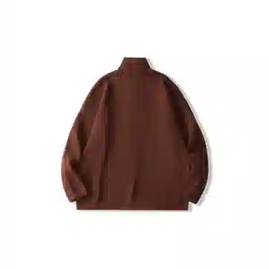 我是大卫 复古拉链口袋开衫保暖基础宽松慵懒风针织衫 男女同款