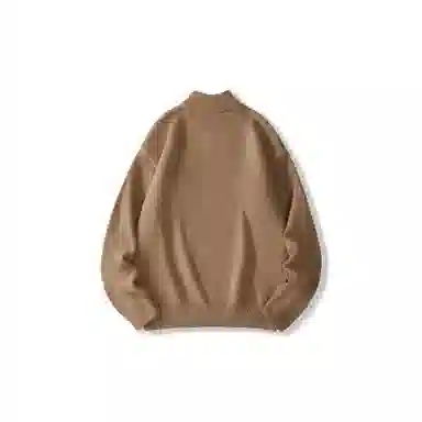 我是大卫 日系纯色文艺风立领半开襟宽松慵懒风针织衫 男女同款