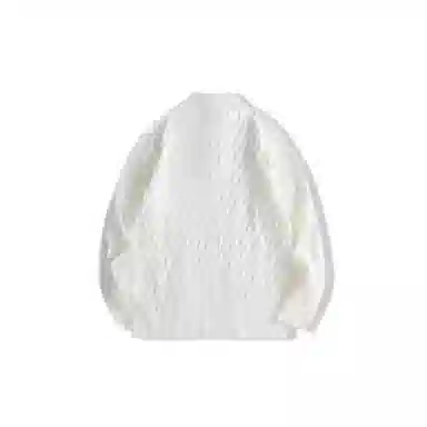 我是大卫 提花慵懒风菱格条纹半开襟立领半拉链针织衫 男女同款